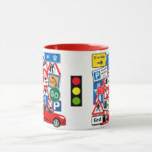 Road Signs en Red Motorcar Mok (Midden)