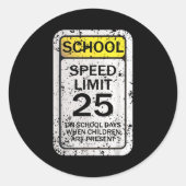 Road Signs Funny Traffic Signs Halloween Costume P Ronde Sticker (Voorkant)