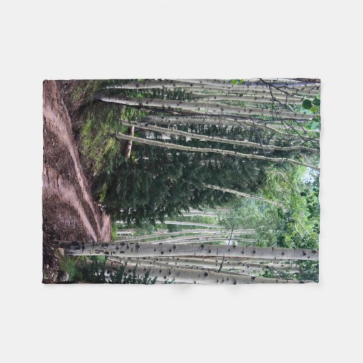 Road Through The Birch Fleece Deken (Voorkant (Horizontaal))