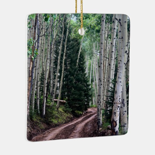 Road Through The Birch Keramisch Ornament (Rechts)