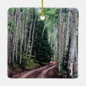 Road Through The Birch Keramisch Ornament (Achterkant)