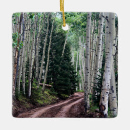 Road Through The Birch Keramisch Ornament