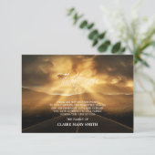 Road to Heaven Sun Memorial begrafenis FOTO Bedankkaart (Staand voorkant)