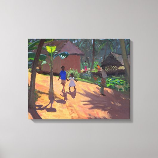 Road to Kovalum Beach Kerala Canvas Afdruk (Voorkant)