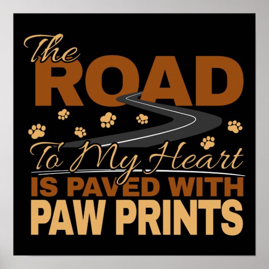 Road to My Heart Paved in Paw Prints Hondenliefheb (Voorkant)