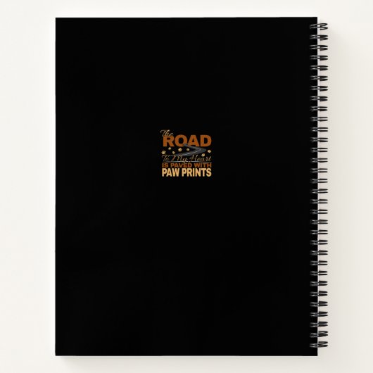 Road to My Heart Paved in Paw Prints Hondenliefheb Notitieboek (Achterkant)