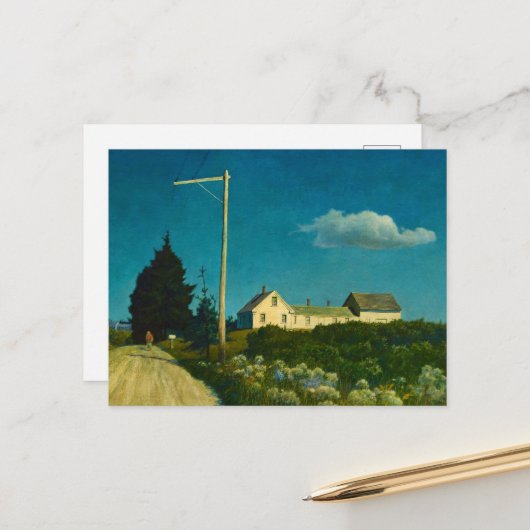 Road to the Jones House door Newell Convers Wyeth Briefkaart (Voorkant / Achterkant in situ)