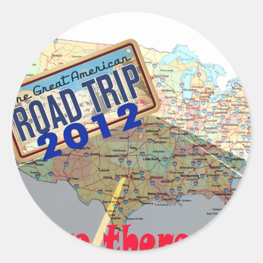 Road Trip 2012 - Zijn we er al? Ronde Sticker (Voorkant)