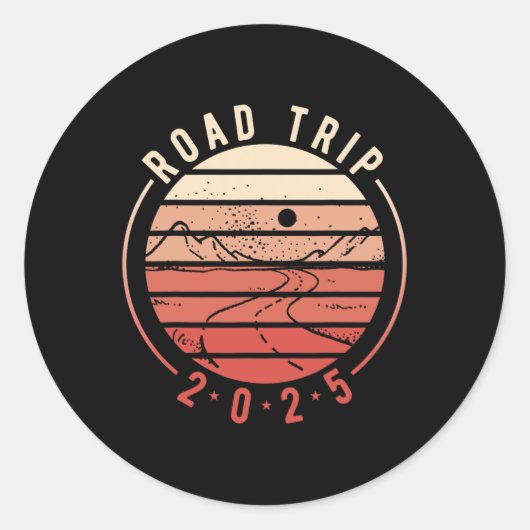 Road Trip 2025 2 Ronde Sticker (Voorkant)