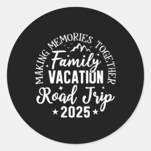 Road Trip 2025 Familie Vakantie Maken Herinneringe Ronde Sticker