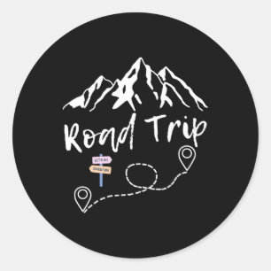 Road Trip 2025 Familie Vakantie Matching Groep Squ Ronde Sticker
