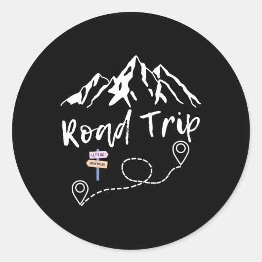 Road Trip 2025 Familie Vakantie Matching Groep Squ Ronde Sticker (Voorkant)