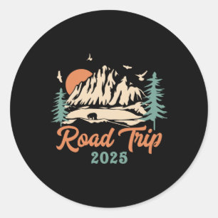 Road Trip 2025 Vakantie Meisjes Trip Adventure Gif Ronde Sticker