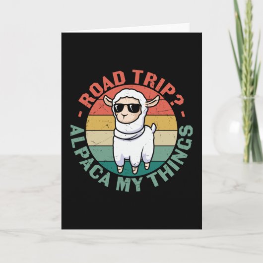 Road Trip Alpaca My Dess Funny Llama Kaart (Voorkant)