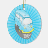 Road Trip Blue Van Keramisch Ornament (Links)