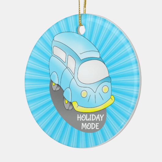 Road Trip Blue Van Keramisch Ornament (Links)