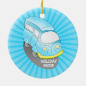 Road Trip Blue Van Keramisch Ornament (Achterkant)