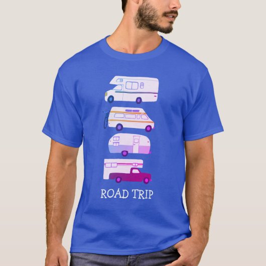 ROAD TRIP Campervan vanlife RV Trailer CUSTOM T-shirt (Voorkant)