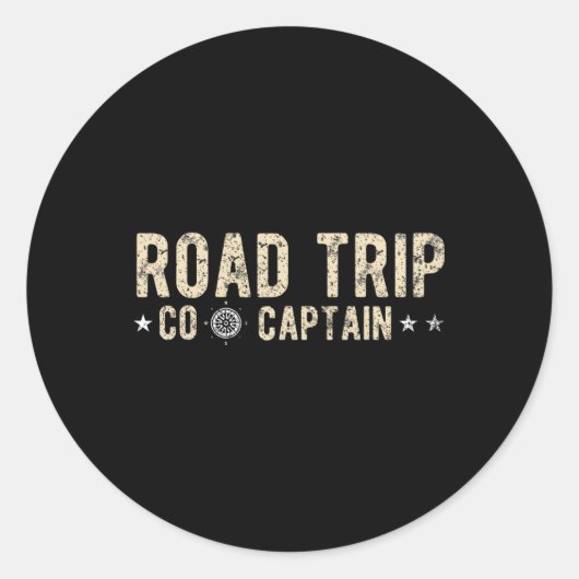 Road Trip Co Captain Road Trip 3 Ronde Sticker (Voorkant)