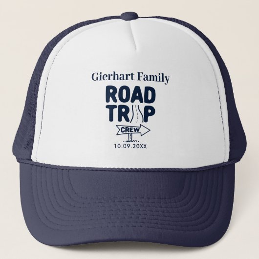 Road Trip Crew Jaarlijkse Vakantie Matching Custom Trucker Pet (Voorkant)
