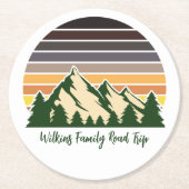 road trip groene bos Natuur Ronde Kartonnen Onderzetter (Voorkant)