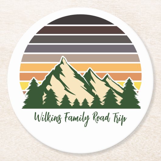 road trip groene bos Natuur Ronde Kartonnen Onderzetter (Voorkant)