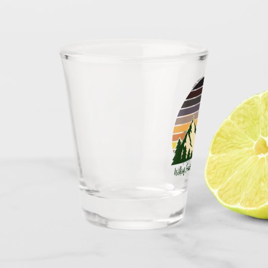 road trip groene bos Natuur Shot Glas (Links)