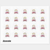 Road Trip Illustratie Ronde Sticker (Vel)