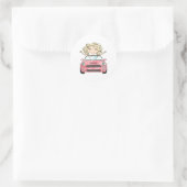 Road Trip Illustratie Ronde Sticker (Tas)