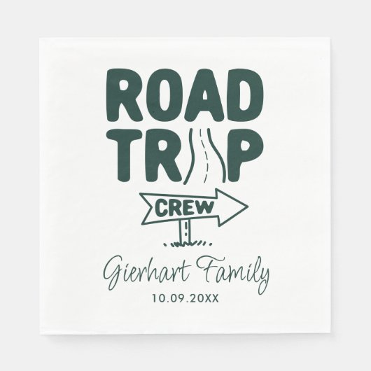 Road Trip Jaarlijks Familie Event Custom Paper Servet (Voorkant)
