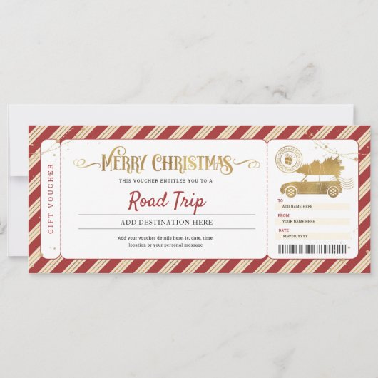 Road Trip Kerstcadeaubon Kaart (Voorkant)