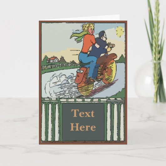 Road Trip Motorfiets tekst bewerken Feestdagen Kaart (Voorkant)