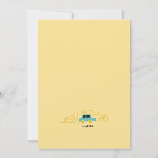 Road Trip naar College Uitnodiging (Achterkant)