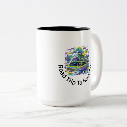 Road Trip naar Nowhere Tweekleurige Koffiemok (Voorkant rechts)