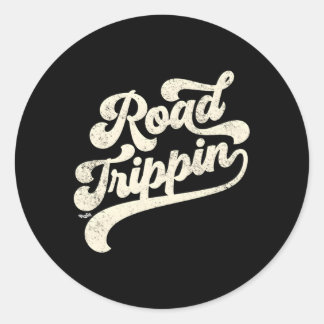 Road Trip Road Trip Noodlijdend Ronde Sticker