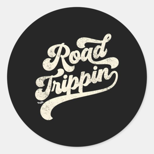 Road Trip Road Trip Noodlijdend Ronde Sticker (Voorkant)
