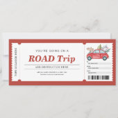 Road Trip Rode Geschenk Ticket Reisvoucher Kaart (Voorkant)