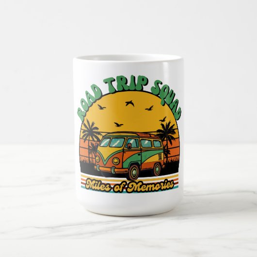 Road Trip Squad Coffee Mug | Retro 70s Travel Cup Koffiemok (Center)
