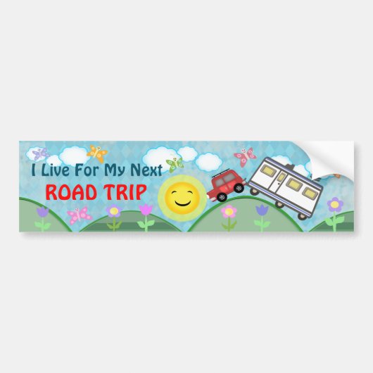 Road Trip Summer Vacation Bumpersticker (Voorkant)