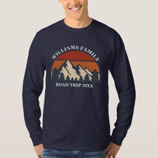 Road Trip Sunset Custom Familie Reunion Lange Mouw T-shirt (Voorkant)