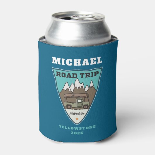 Road Trip Travel Personalized Can Coolers (Blikje Voorkant)
