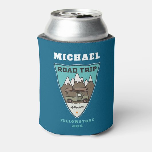Road Trip Travel Personalized Can Coolers (Blikje Achterkant)
