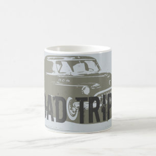 Road Trip Vintage Car Silhouette Koffiemok