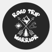 Road Trip Warrior Family Shirt voor familie vakant Ronde Sticker (Voorkant)