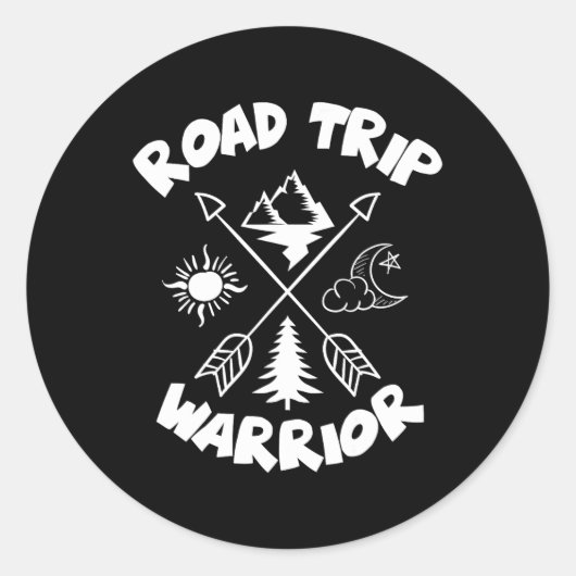 Road Trip Warrior Family Shirt voor familie vakant Ronde Sticker (Voorkant)