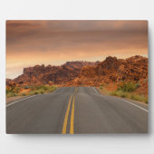 Road trip zonsondergang fotoplaat (Voorkant)