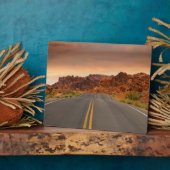 Road trip zonsondergang fotoplaat (Zijkant)
