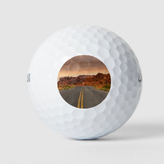 Road trip zonsondergang golfballen (Voorkant)