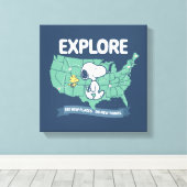 road trippin | Peanuts Explore Canvas Afdruk (Insitu (Houten vloer))