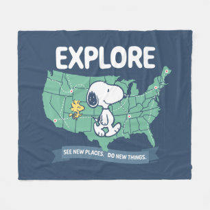 road trippin   Peanuts Explore Fleece Deken
